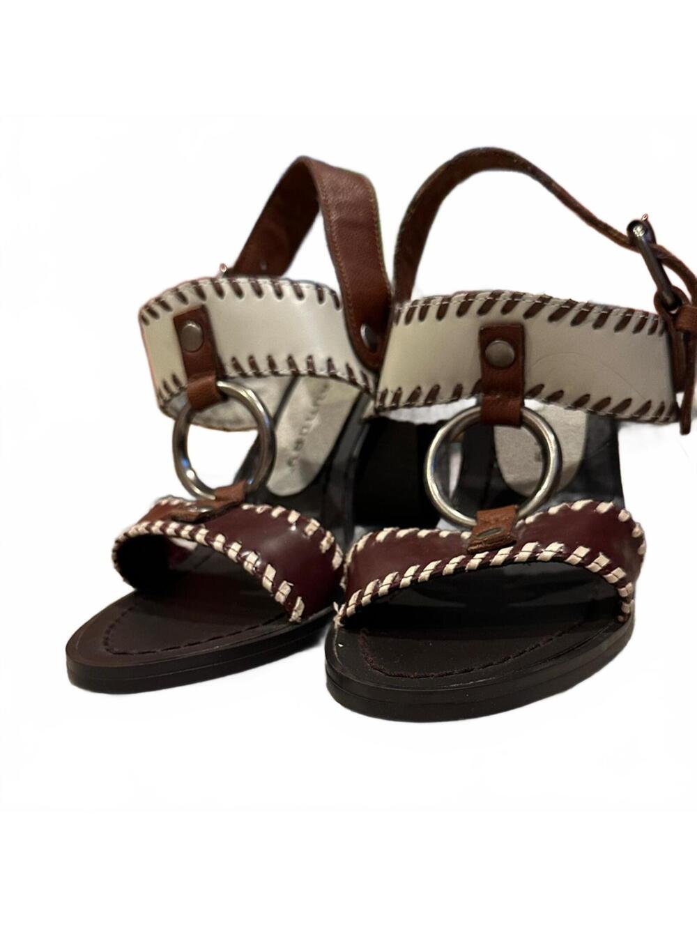 NWOT Chinese Laundry ‘Golden Stacked’ Sandal in Brown and White
